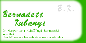 bernadett kubanyi business card